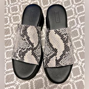 Topshop Volt Snakeskin Chunky Y2K Sandals